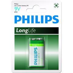 Philips Longlife 6F22 batterij (E) 9V 1 ST